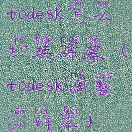 todesk怎么切换屏幕(todesk调整分辨率)