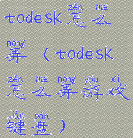 todesk怎么弄(todesk怎么弄游戏键盘)