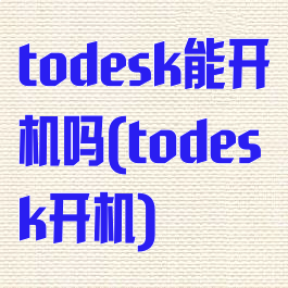 todesk能开机吗(todesk开机)