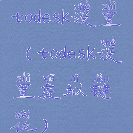 todesk设置(todesk设置虚拟键位)