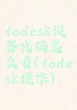 todesk设备代码怎么看(todesk操作)