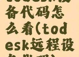 todesk设备代码怎么看(todesk远程设备代码)