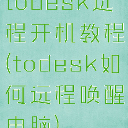 todesk远程开机教程(todesk如何远程唤醒电脑)