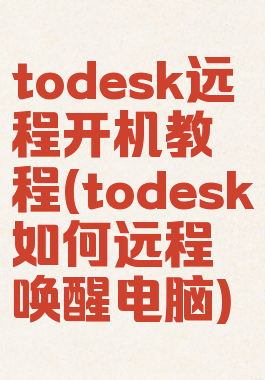 todesk远程开机教程(todesk如何远程唤醒电脑)