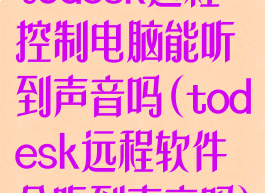 todesk远程控制电脑能听到声音吗(todesk远程软件会听到声音吗)