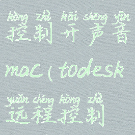 todesk远程控制开声音mac(todesk远程控制电脑)