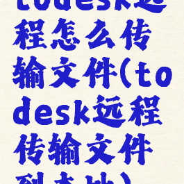 todesk远程怎么传输文件(todesk远程传输文件到本地)