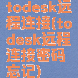 todesk远程连接(todesk远程连接密码忘记)