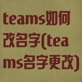 teams如何改名字(teams名字更改)