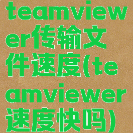 teamviewer传输文件速度(teamviewer速度快吗)