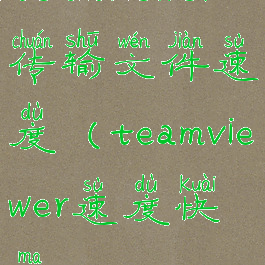 teamviewer传输文件速度(teamviewer速度快吗)