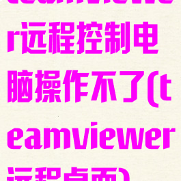 teamviewer远程控制电脑操作不了(teamviewer远程桌面)