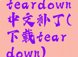 teardown中文补丁(下载teardown)