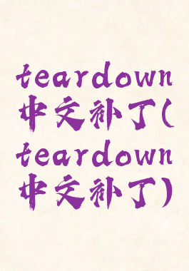teardown中文补丁(teardown中文补丁)