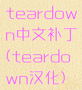 teardown中文补丁(teardown汉化)