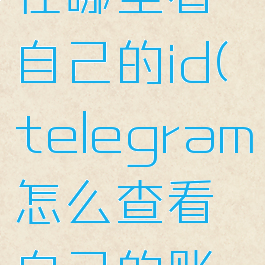 telegram在哪里看自己的id(telegram怎么查看自己的账号)