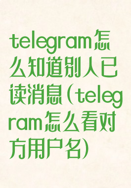 telegram怎么知道别人已读消息(telegram怎么看对方用户名)