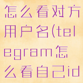telegram怎么看对方用户名(telegram怎么看自己id)