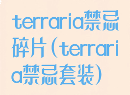 terraria禁忌碎片(terraria禁忌套装)