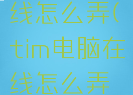 tim电脑在线怎么弄(tim电脑在线怎么弄出来)