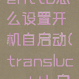 translucenttb怎么设置开机自启动(translucenttb启动太慢)