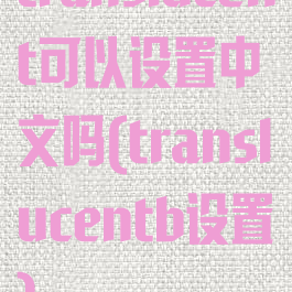 translucent可以设置中文吗(translucentb设置)