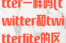 tweet和twitter一样吗(twitter和twitterlite的区别)