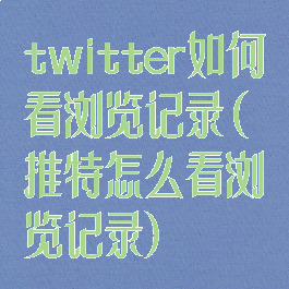 twitter如何看浏览记录(推特怎么看浏览记录)