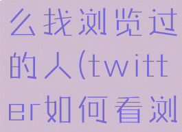 twitter怎么找浏览过的人(twitter如何看浏览记录)