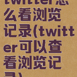 twitter怎么看浏览记录(twitter可以查看浏览记录)