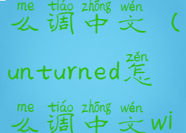 unturned怎么调中文(unturned怎么调中文win7)