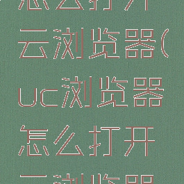 uc浏览器怎么打开云浏览器(uc浏览器怎么打开云浏览器网页)