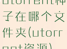 utorrent种子在哪个文件夹(utorrent资源)