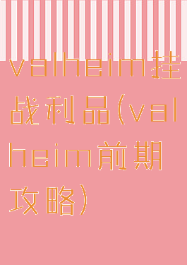 valheim挂战利品(valheim前期攻略)