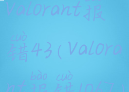 valorant报错43(valorant报错1067)