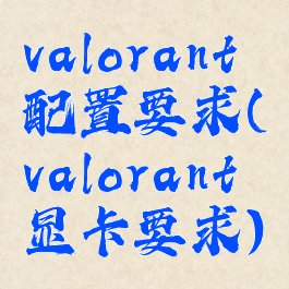 valorant配置要求(valorant显卡要求)