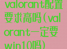 valorant配置要求高吗(valorant一定要win10吗)