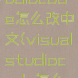 visualstudiocode怎么改中文(visualstudiocode怎么改成中文)