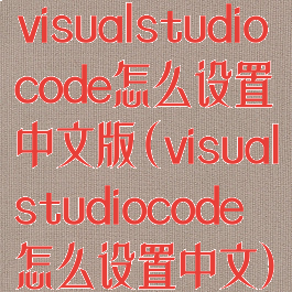 visualstudiocode怎么设置中文版(visualstudiocode怎么设置中文)