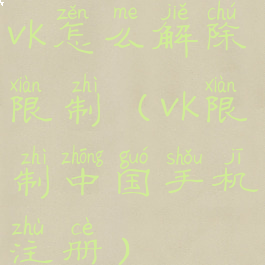 vk怎么解除限制(vk限制中国手机注册)