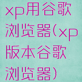 xp用谷歌浏览器(xp版本谷歌浏览器)