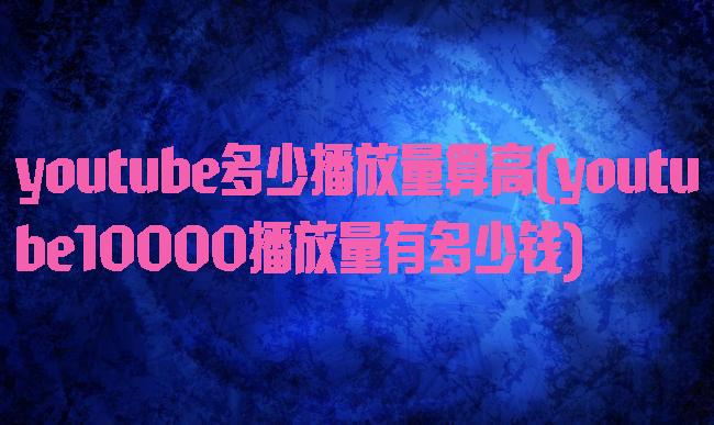 youtube多少播放量算高(youtube10000播放量有多少钱)