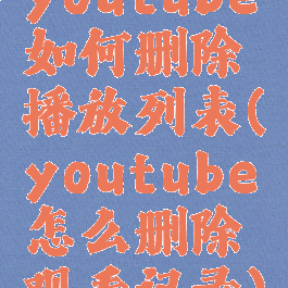 youtube如何删除播放列表(youtube怎么删除观看记录)