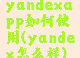 yandexapp如何使用(yandex怎么样)