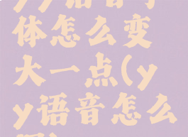 yy语音字体怎么变大一点(yy语音怎么调)